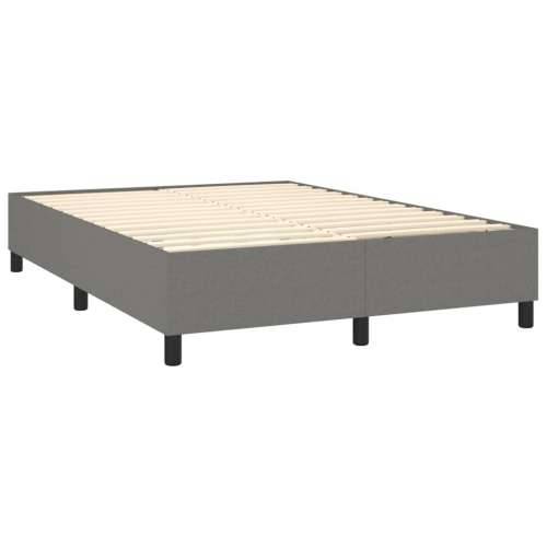 Krevet box spring s madracem LED tamnosivi 140x190cm od tkanine - Tamno siva 140 x 190 cm Gladak dizajn Cijena