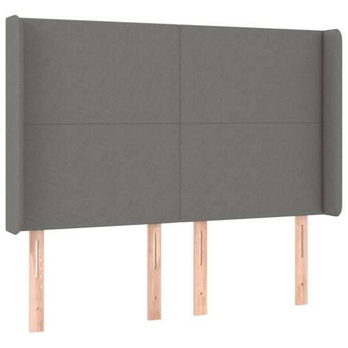 Krevet box spring s madracem LED tamnosivi 140x190cm od tkanine - Tamno siva 140 x 190 cm Gladak dizajn Cijena