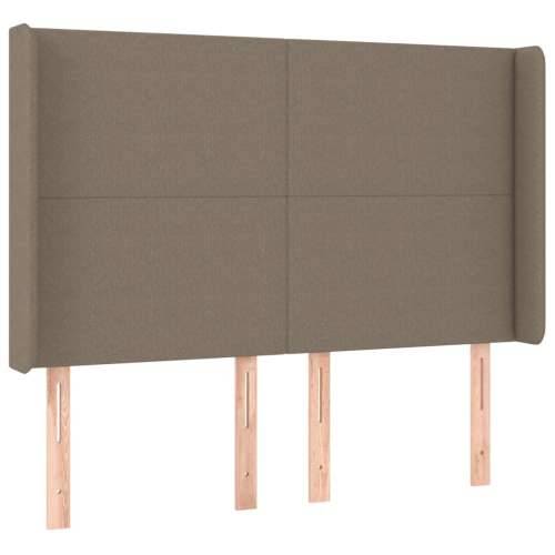 Krevet box spring s madracem LED smeđesivi 140x200 cm tkanina  - Sivo-smeđa 140 x 200 cm Gladak dizajn Cijena