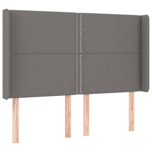 Krevet box spring s madracem LED tamnosivi 140x190 cm tkanina - Tamno siva 140 x 190 cm Obično s čavlima Cijena