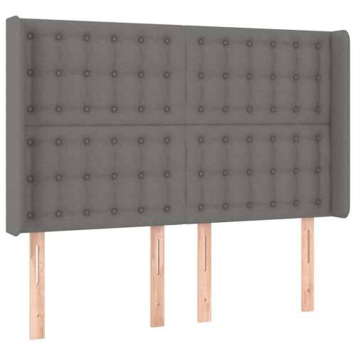 Krevet box spring s madracem LED tamnosivi 140x190 cm tkanina - Tamno siva 140 x 190 cm gumbi Cijena