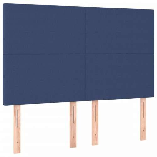 Krevet s oprugama i madracem plavi 140x200 cm od tkanine - Plava 140 x 200 cm Gladak dizajn Cijena