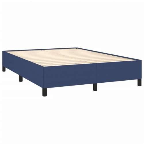 Krevet s oprugama i madracem plavi 140x200 cm od tkanine - Plava 140 x 200 cm Obično s čavlima Cijena
