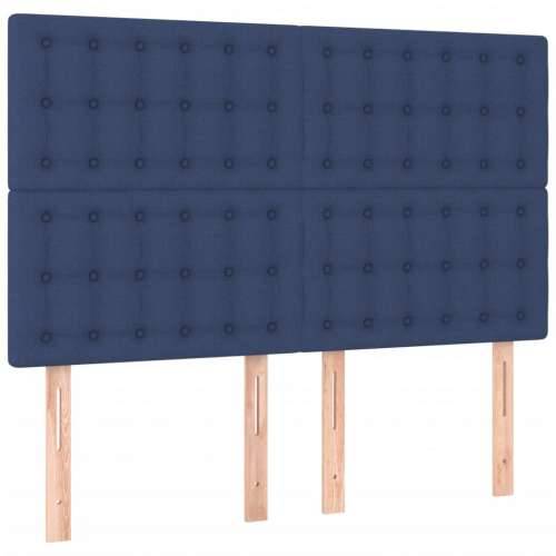 Krevet s oprugama i madracem plavi 140x200 cm od tkanine - Plava 140 x 200 cm gumbi Cijena