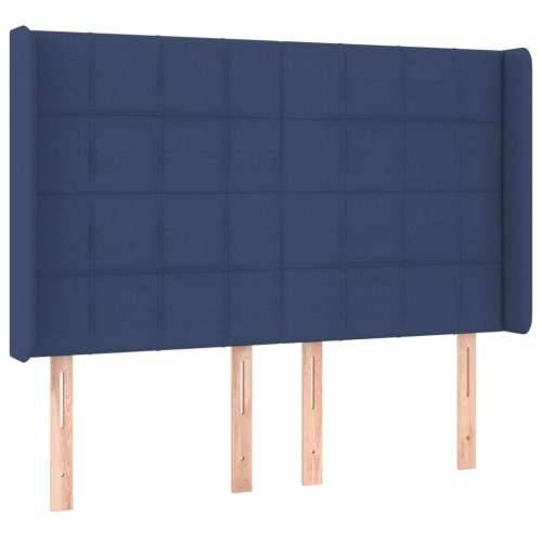 Krevet box spring s madracem LED plavi 140x200 cm od tkanine - Plava 140 x 200 cm Blok s kvadratima Cijena