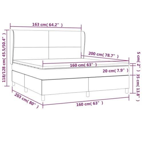 Krevet s oprugama i madracem plavi 160x200 cm od tkanine - Plava 160 x 200 cm Gladak dizajn Cijena