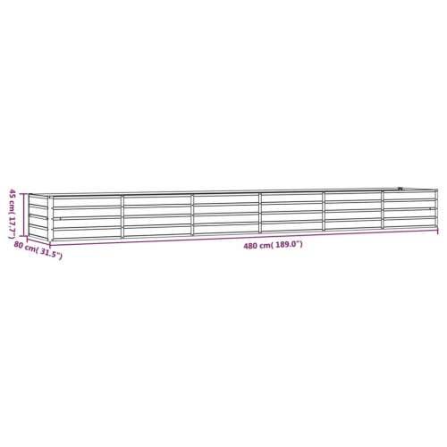 Povišena gredica - Vrtna gredica boja hrđe 480 x 80 x 45 cm čelik COR-TEN - 480 x 80 x 45 cm 1 Cijena