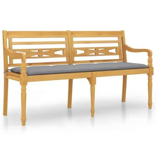 Klupa Batavia sa sivim jastukom 150 cm od masivne tikovine - Siva 150 cm 1 Cijena