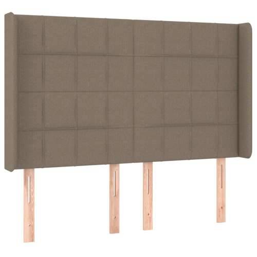 Krevet box spring s madracem LED smeđesivi 140x200 cm tkanina - Sivo-smeđa 140 x 200 cm Blok s kvadratima Cijena
