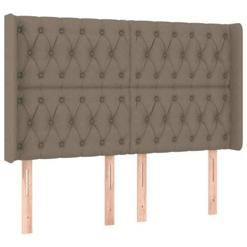 Krevet box spring s madracem LED smeđesivi 140x200 cm tkanina - Sivo-smeđa 140 x 200 cm Dizajn s gumbima Cijena