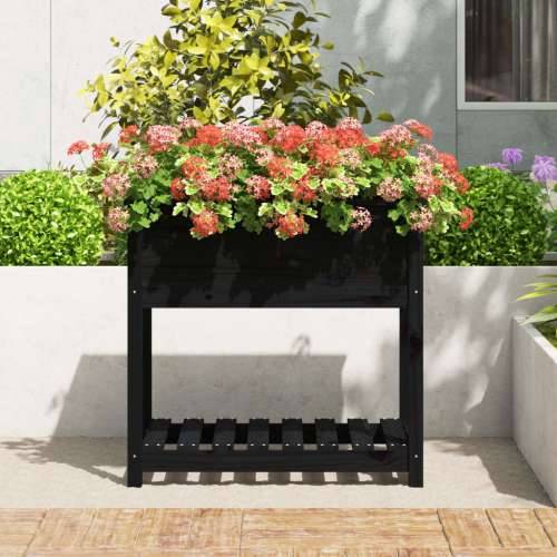 Sadilica s policom crna 82,5x54x81 cm od masivne borovine - Crna 82.5 x 54 x 81 cm 1 Cijena