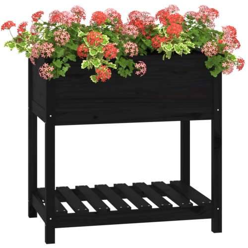 Sadilica s policom crna 82,5x54x81 cm od masivne borovine - Crna 82.5 x 54 x 81 cm 1 Cijena