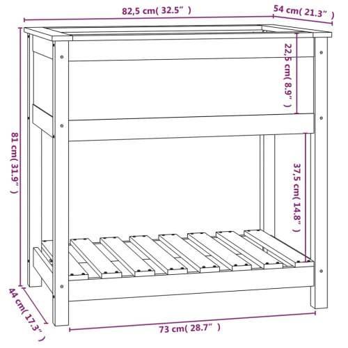 Sadilica s policom crna 82,5x54x81 cm od masivne borovine - Crna 82.5 x 54 x 81 cm 1 Cijena
