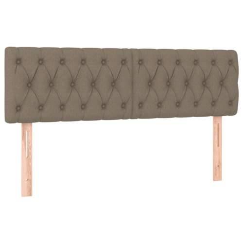Krevet box spring s madracem LED smeđesivi 140x190 cm tkanina - Sivo-smeđa 140 x 190 cm Dizajn s gumbima Cijena