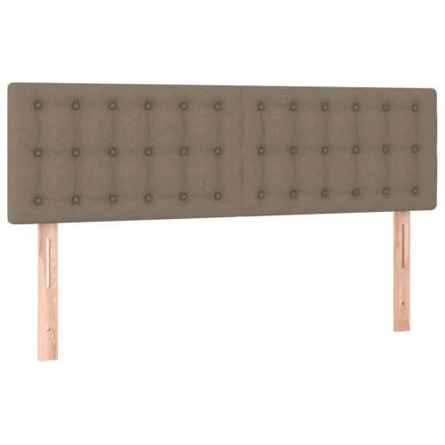 Krevet box spring s madracem LED smeđesivi 140x190 cm tkanina - Sivo-smeđa 140 x 190 cm gumbi Cijena