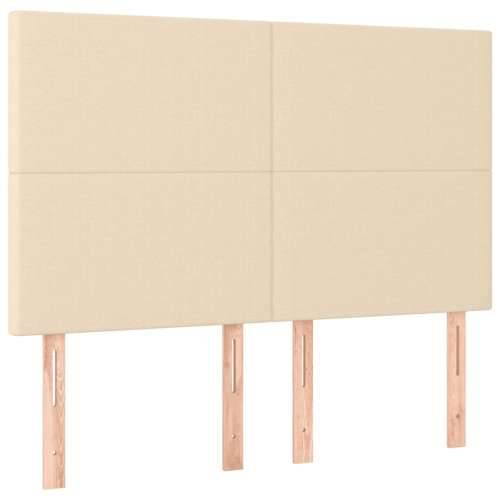 Krevet s oprugama i madracem krem 140 x 190 cm od tkanine - Krema 140 x 190 cm Gladak dizajn Cijena