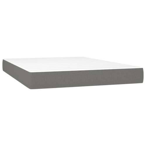 Krevet s oprugama i madracem tamnosivi 140x190 cm od tkanine - Tamno siva 140 x 190 cm Okomite pruge Cijena