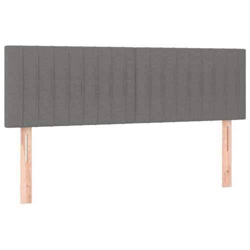 Krevet s oprugama i madracem tamnosivi 140x190 cm od tkanine - Tamno siva 140 x 190 cm Okomite pruge Cijena