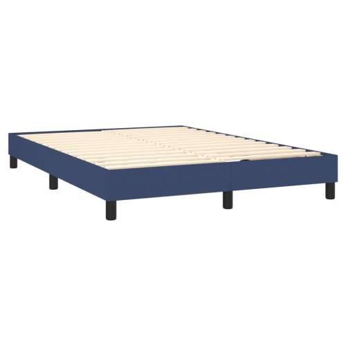 Krevet s oprugama i madracem plavi 140 x 190 cm od tkanine Plava 140 x 190 cm Dizajn s gumbima Cijena