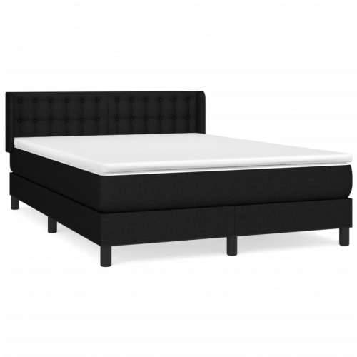 Krevet s oprugama i madracem crni 140 x 190 cm od tkanine Crna 140 x 190 cm gumbi Cijena