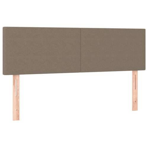 Krevet box spring s madracem LED smeđesivi 140x190 cm tkanina - Sivo-smeđa 140 x 190 cm Gladak dizajn Cijena