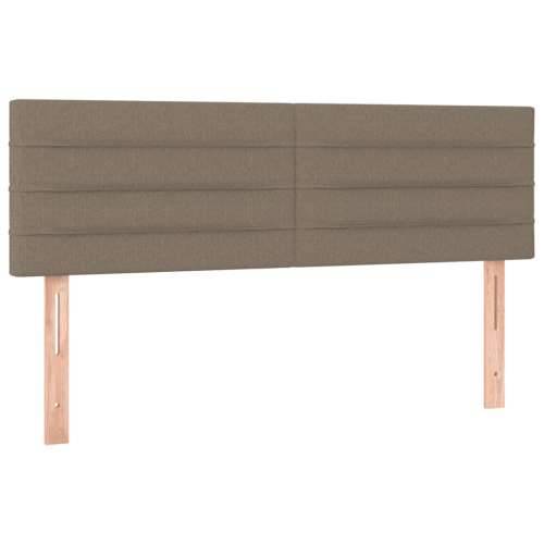 Krevet box spring s madracem LED smeđesivi 140x190 cm tkanina - Sivo-smeđa 140 x 190 cm vodoravne pruge Cijena