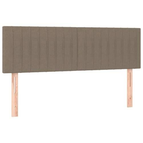 Krevet box spring s madracem LED smeđesivi 140x190 cm tkanina - Sivo-smeđa 140 x 190 cm Okomite pruge Cijena