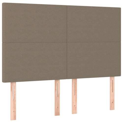 Krevet box spring s madracem LED smeđesivi 140x190 cm tkanina - Sivo-smeđa 140 x 190 cm Gladak dizajn Cijena