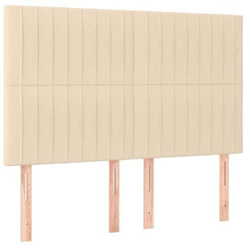 Krevet box spring s madracem LED krem 140x190 cm od tkanine - Krema 140 x 190 cm Okomite pruge Cijena