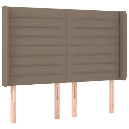 Krevet box spring s madracem LED smeđesivi 140x190 cm tkanina - Sivo-smeđa 140 x 190 cm vodoravne pruge Cijena