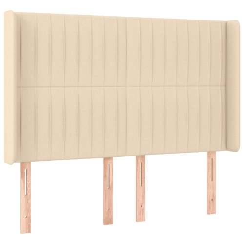 Krevet box spring s madracem LED krem 140x190 cm od tkanine - Krema 140 x 190 cm Okomite pruge Cijena