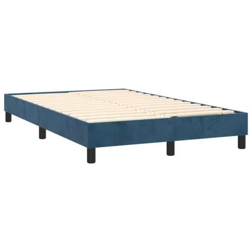 Krevet box spring s madracem LED tamnoplavi 120x200 cm baršun - Tamno plava 120 x 200 cm Obično s čavlima Cijena