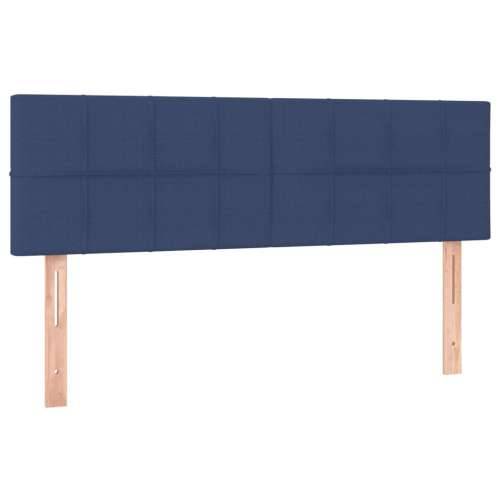 Krevet s oprugama i madracem plavi 140 x 190 cm od tkanine - Plava 140 x 190 cm Blok s kvadratima Cijena