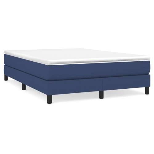 Krevet s oprugama i madracem plavi 140 x 190 cm od tkanine - Plava 140 x 190 cm 25 cm Cijena