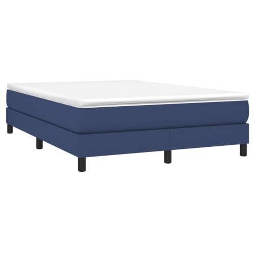 Krevet s oprugama i madracem plavi 140 x 190 cm od tkanine - Plava 140 x 190 cm 25 cm Cijena