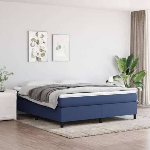 Krevet s oprugama i madracem plavi 180x200 cm od tkanine - Plava 180 x 200 cm 35 cm Cijena