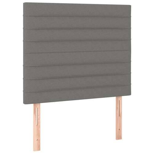 Krevet s oprugama i madracem tamnosivi 90x200 cm od tkanine - Tamno siva 90 x 200 cm Okomite pruge Cijena