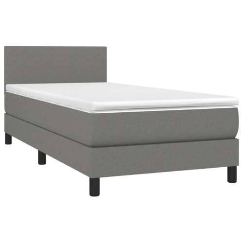 Krevet box spring s madracem LED tamnosivi 90x200 cm tkanina - Tamno siva 90 x 200 cm Gladak dizajn Cijena