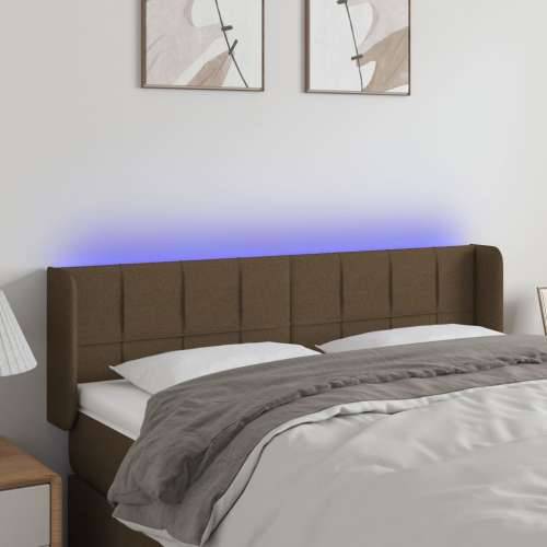 LED uzglavlje tamnosmeđe 147x16x78/88 cm od tkanine - Tamno smeđa 147 x 16 x 78/88 cm 1 Cijena