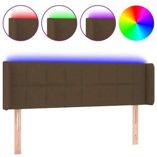 LED uzglavlje tamnosmeđe 147x16x78/88 cm od tkanine - Tamno smeđa 147 x 16 x 78/88 cm 1 Cijena