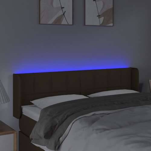 LED uzglavlje tamnosmeđe 147x16x78/88 cm od tkanine - Tamno smeđa 147 x 16 x 78/88 cm 1 Cijena