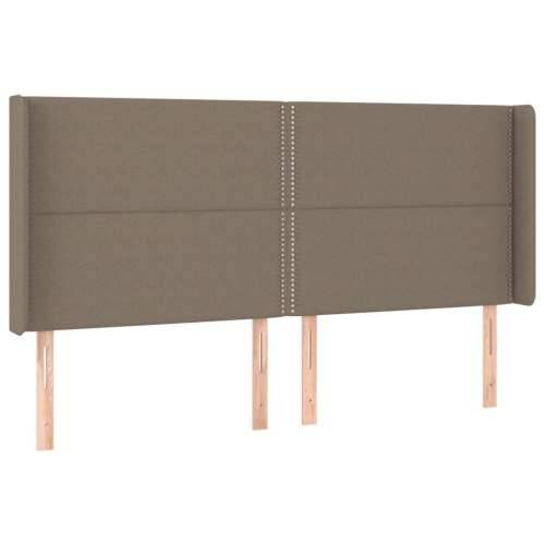 Krevet box spring s madracem LED smeđesivi 160x200 cm tkanina - Sivo-smeđa 160 x 200 cm Obično s čavlima Cijena