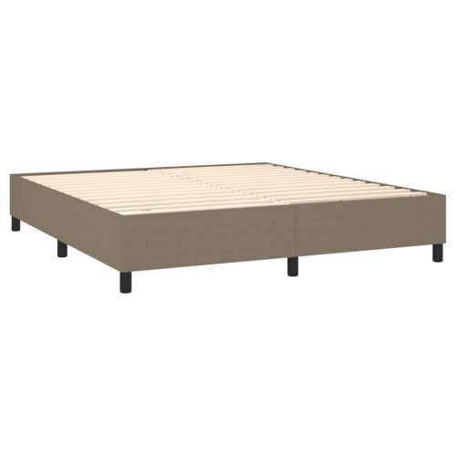 Krevet box spring s madracem LED smeđesivi 160x200 cm tkanina Sivo-smeđa 160 x 200 cm gumbi Cijena