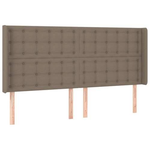 Krevet box spring s madracem LED smeđesivi 160x200 cm tkanina Sivo-smeđa 160 x 200 cm gumbi Cijena