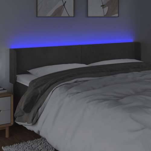 LED uzglavlje tamnosivo 163x16x78/88 cm baršunasto - Tamno siva 163 x 16 x 78/88 cm 1 Cijena
