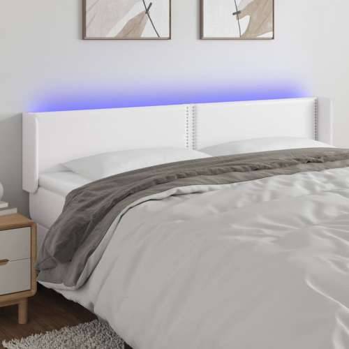 LED uzglavlje bijelo 163x16x78/88 cm od umjetne kože - Bijela 163 x 16 x 78/88 cm 1 Cijena