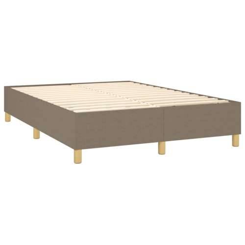 Krevet s oprugama i madracem smeđesivi 140 x 190 cm od tkanine - Sivo-smeđa 140 x 190 cm vodoravne pruge Cijena