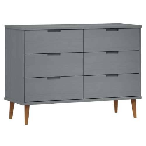Ladičar MOLDE sivi 113x40x80 cm od masivne borovine - Siva 1 Cijena