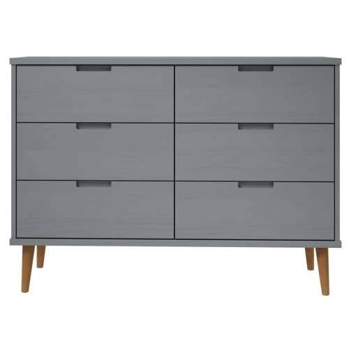 Ladičar MOLDE sivi 113x40x80 cm od masivne borovine - Siva 1 Cijena