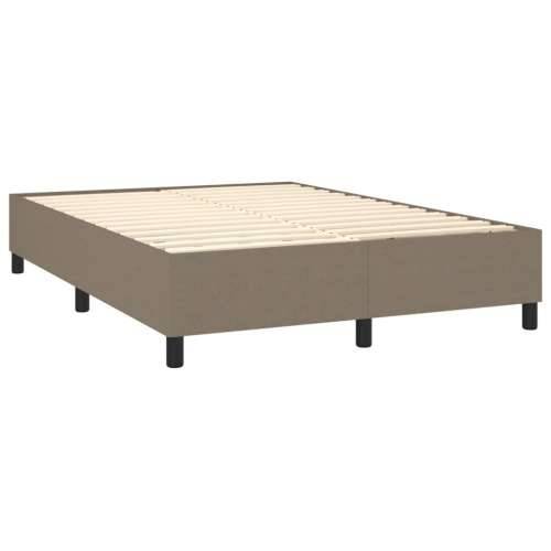Krevet s oprugama i madracem smeđesivi 140 x 190 cm od tkanine - Sivo-smeđa 140 x 190 cm vodoravne pruge Cijena